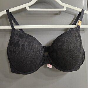 PINK by Victoria’s Secret black floral push-up bra NWT – 36D